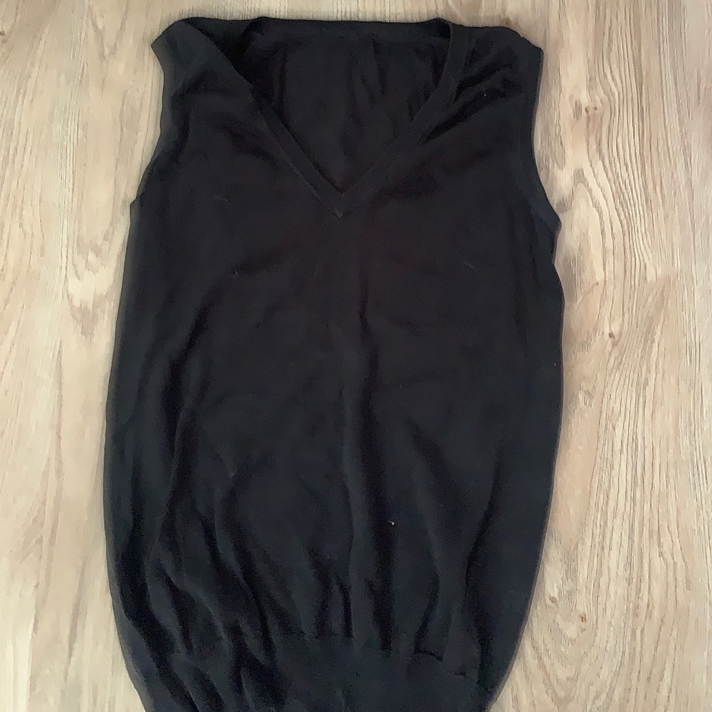 V neck black cardigan, sleeveless